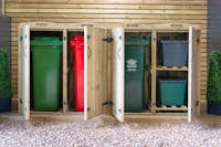 Wheelie Bin Enclosure For Three Standard 240 ltr Wheelie Bins and 2 Recycling Boxes