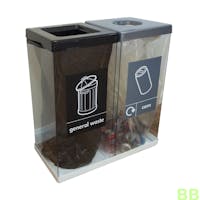 Transparent Recycling Box 60 Ltr - Double