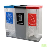 Transparent Recycling Box 80 Ltr - Triple