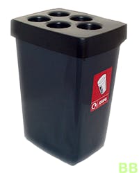 Streamline Cup Recycling Bin With Charcoal Base & Black Top