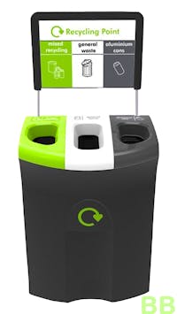 HiStyle 110Ltr Multiple bin with Mixed Recycling, General Waste and Cans Lid