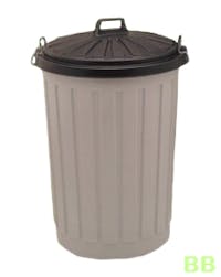 Dustbin 90 ltr Light Grey Round