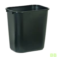 Rubbermaid 27 Ltr Black Rectangular Wastebasket