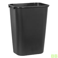 Rubbermaid 39Ltr Black Rectangular Wastebasket