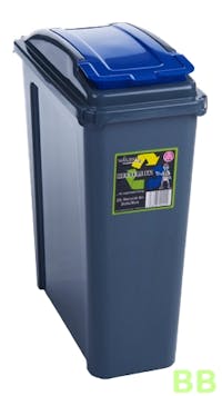 25Ltr Slimbin with Graphite Base and Blue Lid