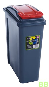 25Ltr Slimbin with Graphite Base and Red Lid