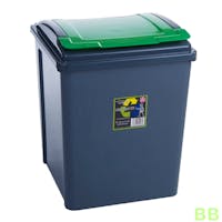 50Ltr Slimbin with Graphite Base and Green Lid