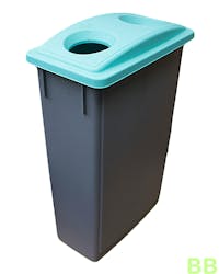 SlimBin Grey 87ltr Bin w/ Light Aqua Glass Lid