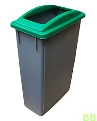 SlimBin Grey 87ltr Bin w/ Green Frame General Waste Lid