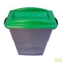 SlimBin Grey 87ltr Bin w/ Green Flap Lid