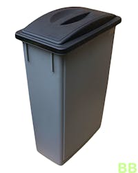 SlimBin Grey 87ltr Bin w/ Solid Black Lid