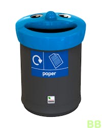 Smiley 52ltr Paper Recycling School Bin