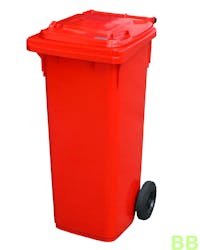 Red 140 ltr Wheelie Bin