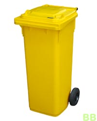 Yellow 140 ltr Wheelie Bin