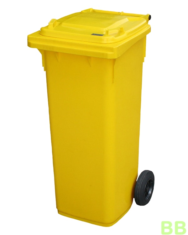 Yellow 140L Wheelie Bin | BritishBins