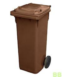 Brown 140 ltr Wheelie Bin