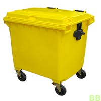 Yellow 1100 ltr 4 Wheel Wheelie Bin