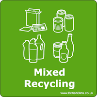 WRAP Vinyl SlimBin Sticker for Mixed Recycling
