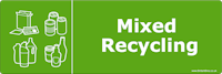 WRAP Vinyl Long Sticker for Mixed Recycling
