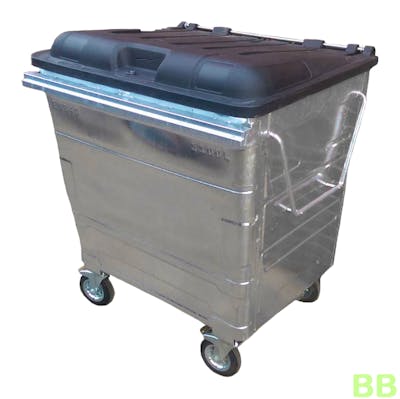 1100 ltr Galvanised Metal Wheelie Bin
