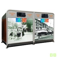 Metal Wheelie Bin Enclosure For Two 1100ltr Wheelie Bin
