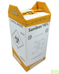 BritishBins Sanibox High for Clinical Waste 50ltr - Orange (Pack of 10)