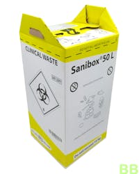 BritishBins Sanibox High for Clinical Waste 50ltr - Yellow (Pack of 10)