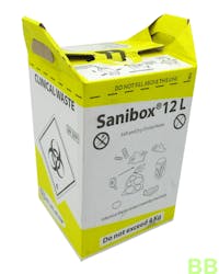 BritishBins Sanibox for Clinical Waste 12ltr - Yellow  (Pack of 10)
