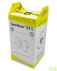 BritishBins Sanibox for Clinical Waste 25ltr - Yellow  (Pack of 10)