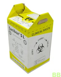 BritishBins Sanibox for Clinical Waste 5ltr - Yellow (Pack of 10)