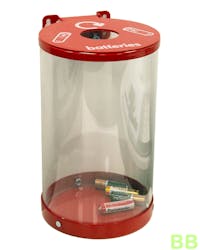5Ltr Battery Recycling Metal Bin - Red