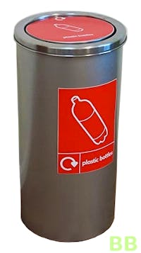 60Ltr Internal Metal Round Bin - Silver