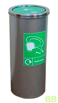 70Ltr Internal Metal Round Bin - Silver