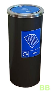 80Ltr Internal Metal Round Bin - Silver