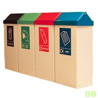80Ltr SwingTop Metal Recycling Bin Station - General Waste/Food/Plastics/Paper