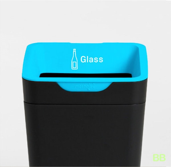 Method 20Ltr Open Lid Blue Glass Bin