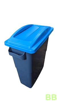 SlimBin Grey 87ltr Bin w/ Blue Paper Flap Lid
