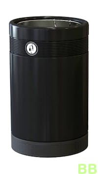 85ltr Black Round Open Top Litter Bin - Plastic Liner