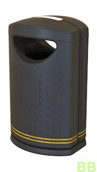 Traditional Double Aperture 110 Ltr Litter Bin with Plastic liner, Ballast cartridge and Lock