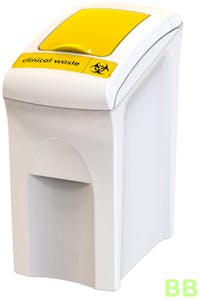 55Ltr HiStyle White Clinical Lift Lid Bin - Yellow Lid