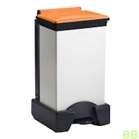 65ltr Hands Free Fire Retardant Plastic Sackholder with Orange lid - Removable Body