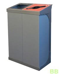 60Ltr Double Internal Metal Recycling Unit - Silver