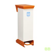 28Ltr Fire Retardant Clinical Waste Pedal Bin - White Body / Yellow Lid and Base