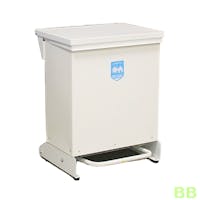 42Ltr Fire Retardant Clinical Waste Pedal Bin - White Body / White Lid and Base