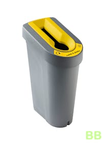 Grey 70 Ltr Ultimate Bin with Yellow Plastic and Metal Bottles/Cans Lid