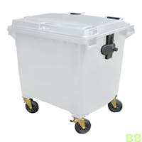 White  1100 ltr 4 Wheel Wheelie Bin