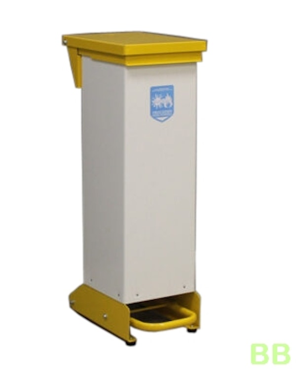 28Ltr Fire Retardant Clinical Waste Pedal Bin Yellow