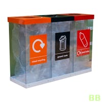 Transparent Recycling Box 60 Ltr - Triple