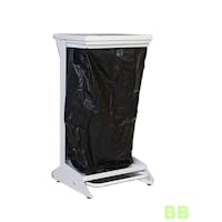 80Ltr Open Frame/Free Standing Clinical Waste Pedal Bin - White Body / White Lid
