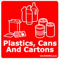WRAP Vinyl SlimBin Sticker for Plastics, Cans & Cartons